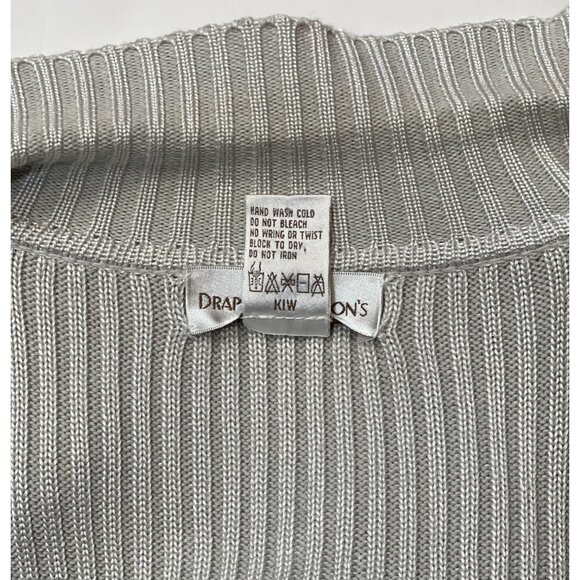 DRAPER'S & DAMON'S Elegant Women's Luxury Cardigan Large Silver/Grey Embellished - Picture 7 of 15